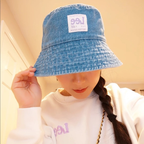 H&M X Lee Demin Blue Bucket Hat - Picture 4 of 9